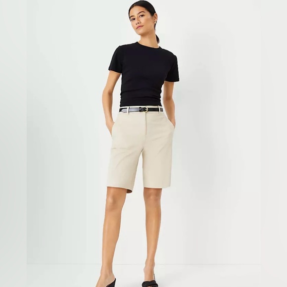 Ann Taylor Curvy Bermuda Shorts Beige Size 4 - Picture 1 of 6